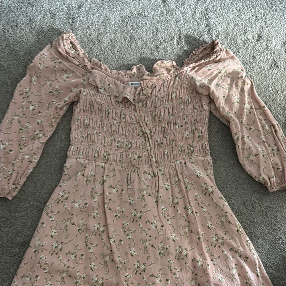 Floral Pink Off-Shoulder juniors light pink Dress